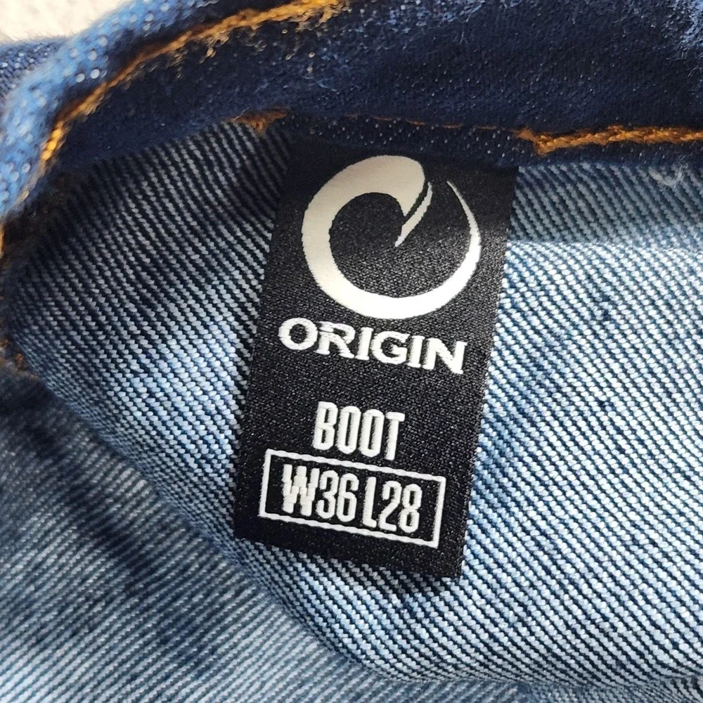 Origin‎ USA Boot Jeans Mens 36x28 Dark Wash Blue Regular Fit Bootcut Denim Pants